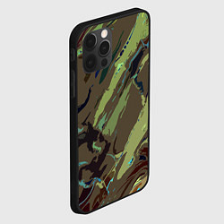Чехол для iPhone 12 Pro Max Абстракция тон хаки, цвет: 3D-черный — фото 2