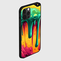 Чехол для iPhone 12 Pro Max Зелено-оранжевая клякса, цвет: 3D-черный — фото 2