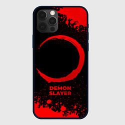 Чехол для iPhone 12 Pro Max Demon Slayer - red gradient, цвет: 3D-черный
