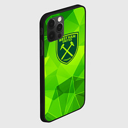 Чехол для iPhone 12 Pro Max West Ham green poly, цвет: 3D-черный — фото 2