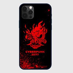 Чехол для iPhone 12 Pro Max Cyberpunk 2077 - red gradient, цвет: 3D-черный