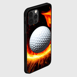Чехол для iPhone 12 Pro Max Мяч для гольфа в огне, цвет: 3D-черный — фото 2