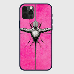 Чехол для iPhone 12 Pro Max Фехтовальшик на рапирах в розовом, цвет: 3D-черный