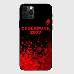 Чехол для iPhone 12 Pro Max Cyberpunk 2077 - red gradient посередине, цвет: 3D-черный