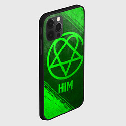 Чехол для iPhone 12 Pro Max HIM - green gradient, цвет: 3D-черный — фото 2