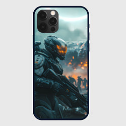 Чехол для iPhone 12 Pro Max Инопланетный боец, цвет: 3D-черный