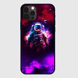 Чехол для iPhone 12 Pro Max Космонавт пламенный, цвет: 3D-черный