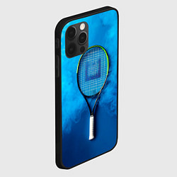 Чехол для iPhone 12 Pro Max Теннисная ракетка в синем дыму, цвет: 3D-черный — фото 2