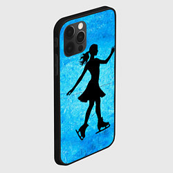 Чехол для iPhone 12 Pro Max Фигуристка на синем, цвет: 3D-черный — фото 2