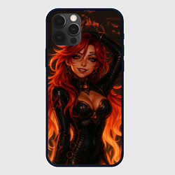 Чехол для iPhone 12 Pro Max Горячая пиро архонт Мавуика - Genshin Impact, цвет: 3D-черный