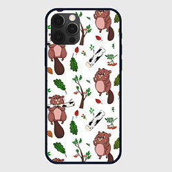 Чехол для iPhone 12 Pro Max Бобер и полено, цвет: 3D-черный