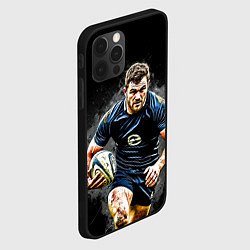 Чехол для iPhone 12 Pro Max Регбист на черном, цвет: 3D-черный — фото 2