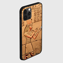 Чехол для iPhone 12 Pro Max Фараон со смартфоном египетский барельеф, цвет: 3D-черный — фото 2