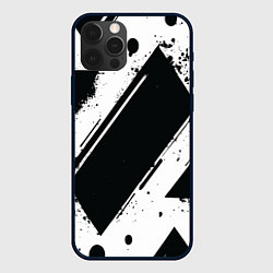 Чехол для iPhone 12 Pro Max Color black white, цвет: 3D-черный
