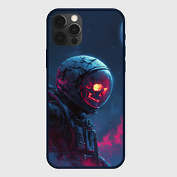Чехол для iPhone 12 Pro Max Скелет космонавта под луной, цвет: 3D-черный