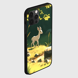 Чехол для iPhone 12 Pro Max Оленёнок у озера в лесу, цвет: 3D-черный — фото 2