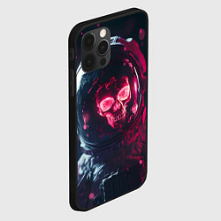 Чехол для iPhone 12 Pro Max Красный череп в скафандре космонавта, цвет: 3D-черный — фото 2