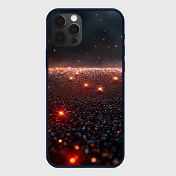 Чехол для iPhone 12 Pro Max Красные блестяшки текстура, цвет: 3D-черный