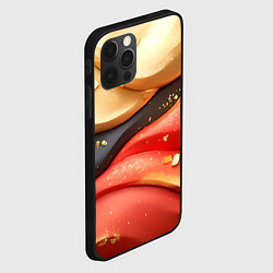 Чехол для iPhone 12 Pro Max Красно-желтая объемная текстура, цвет: 3D-черный — фото 2