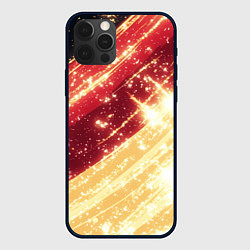 Чехол для iPhone 12 Pro Max Желто-красная текстура с блеском, цвет: 3D-черный