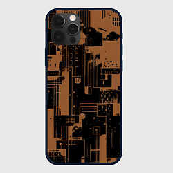 Чехол для iPhone 12 Pro Max Чёрно-коричневый абстракция геометричный, цвет: 3D-черный