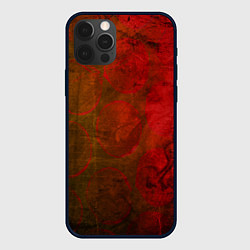 Чехол для iPhone 12 Pro Max Абстракция - green circles in red, цвет: 3D-черный