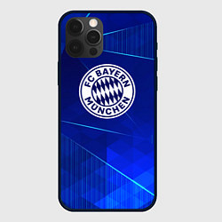 Чехол для iPhone 12 Pro Max Bayern blue poly, цвет: 3D-черный