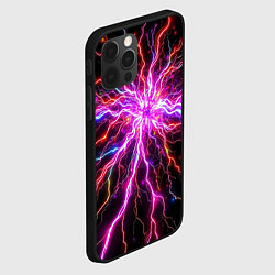 Чехол для iPhone 12 Pro Max Неоновые молнии, цвет: 3D-черный — фото 2