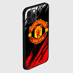 Чехол для iPhone 12 Pro Max Манчестер юнайтед краски текстура, цвет: 3D-черный — фото 2