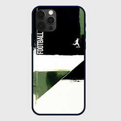 Чехол для iPhone 12 Pro Max Футбол на фоне брызг красок, цвет: 3D-черный