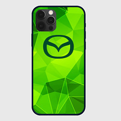 Чехол для iPhone 12 Pro Max Mazda green poly, цвет: 3D-черный