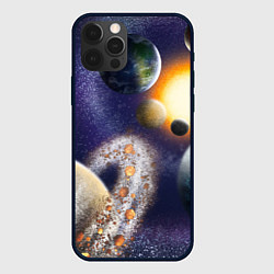 Чехол для iPhone 12 Pro Max Парад планет, цвет: 3D-черный