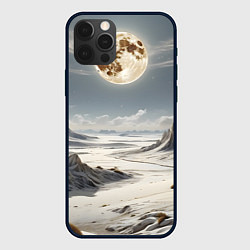 Чехол для iPhone 12 Pro Max Луна и горы, цвет: 3D-черный