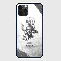 Чехол для iPhone 12 Pro Max Iron Maiden - white gradient, цвет: 3D-черный