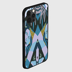 Чехол для iPhone 12 Pro Max Лицо женщины цветной паттерн, цвет: 3D-черный — фото 2