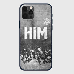 Чехол для iPhone 12 Pro Max HIM - grey gradient посередине, цвет: 3D-черный