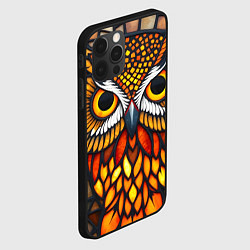 Чехол для iPhone 12 Pro Max Витраж с совой, цвет: 3D-черный — фото 2