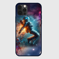 Чехол для iPhone 12 Pro Max Космонавт в открытом космосе - нейроарт, цвет: 3D-черный