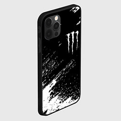 Чехол для iPhone 12 Pro Max Monster energy белые краски, цвет: 3D-черный — фото 2