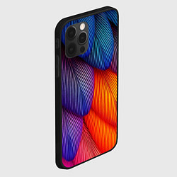 Чехол для iPhone 12 Pro Max Радужные перья попугая, цвет: 3D-черный — фото 2