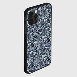 Чехол для iPhone 12 Pro Max Серо-голубой мелкий камень текстура, цвет: 3D-черный — фото 2