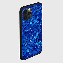 Чехол для iPhone 12 Pro Max Блестящие синие отражения, цвет: 3D-черный — фото 2