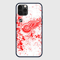 Чехол для iPhone 12 Pro Max Detroit Red Wings NHL white, цвет: 3D-черный