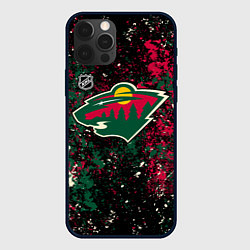 Чехол для iPhone 12 Pro Max Minnesota Wild NHL black, цвет: 3D-черный