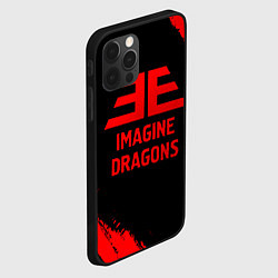 Чехол для iPhone 12 Pro Max Imagine Dragons - red gradient, цвет: 3D-черный — фото 2