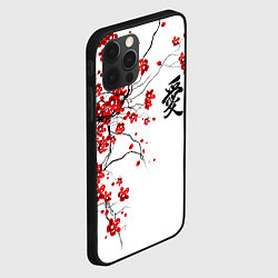 Чехол для iPhone 12 Pro Max Сакура с иероглифом Любовь, цвет: 3D-черный — фото 2