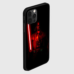Чехол для iPhone 12 Pro Max Вейдер в темноте с мечом, цвет: 3D-черный — фото 2