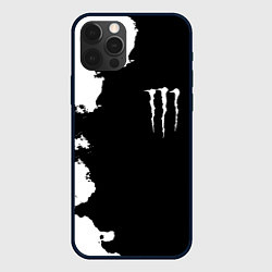 Чехол для iPhone 12 Pro Max Monster energy краски белые, цвет: 3D-черный