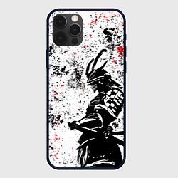 Чехол для iPhone 12 Pro Max Самурай - брызги красок, цвет: 3D-черный