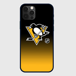 Чехол для iPhone 12 Pro Max Питтсбург Пингвинз - градиент, цвет: 3D-черный
